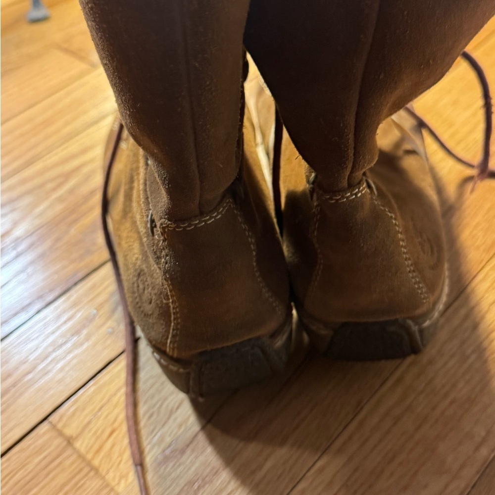 Timberland‎ Suede Leather Winter Snow Boots Brown Lace Up Women's Size 8.5 - Picture 2 of 4